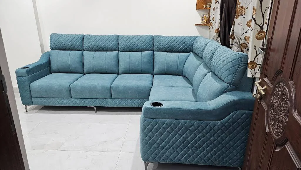 Blue quilted corner sofa, shared with Siva Krishna’s review